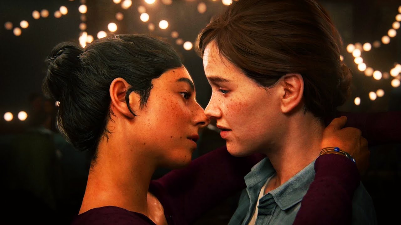 Ellie and Dina share a quiet moment in The Last of Us Season 2