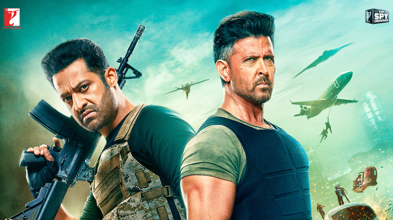 War 2 official teaser poster featuring Hrithik Roshan and Jr NTR