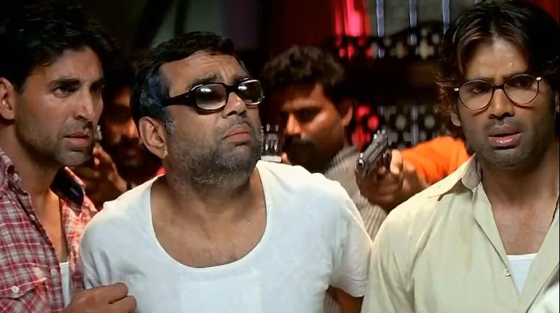 Paresh Rawal speaking at a public event about Hera Pheri 3